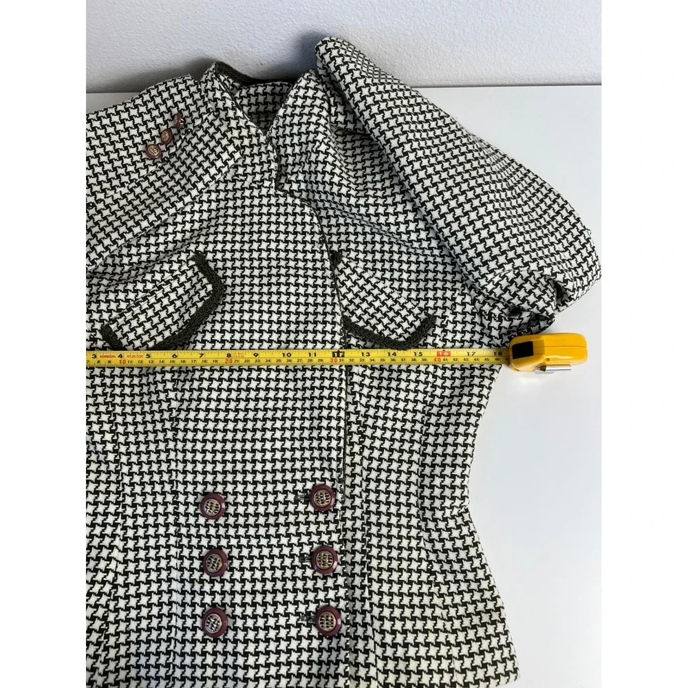 VTG 90s Rina Rossi Houndstooth Skirt Suit Sz 6 Parisian Made USA Career Academia